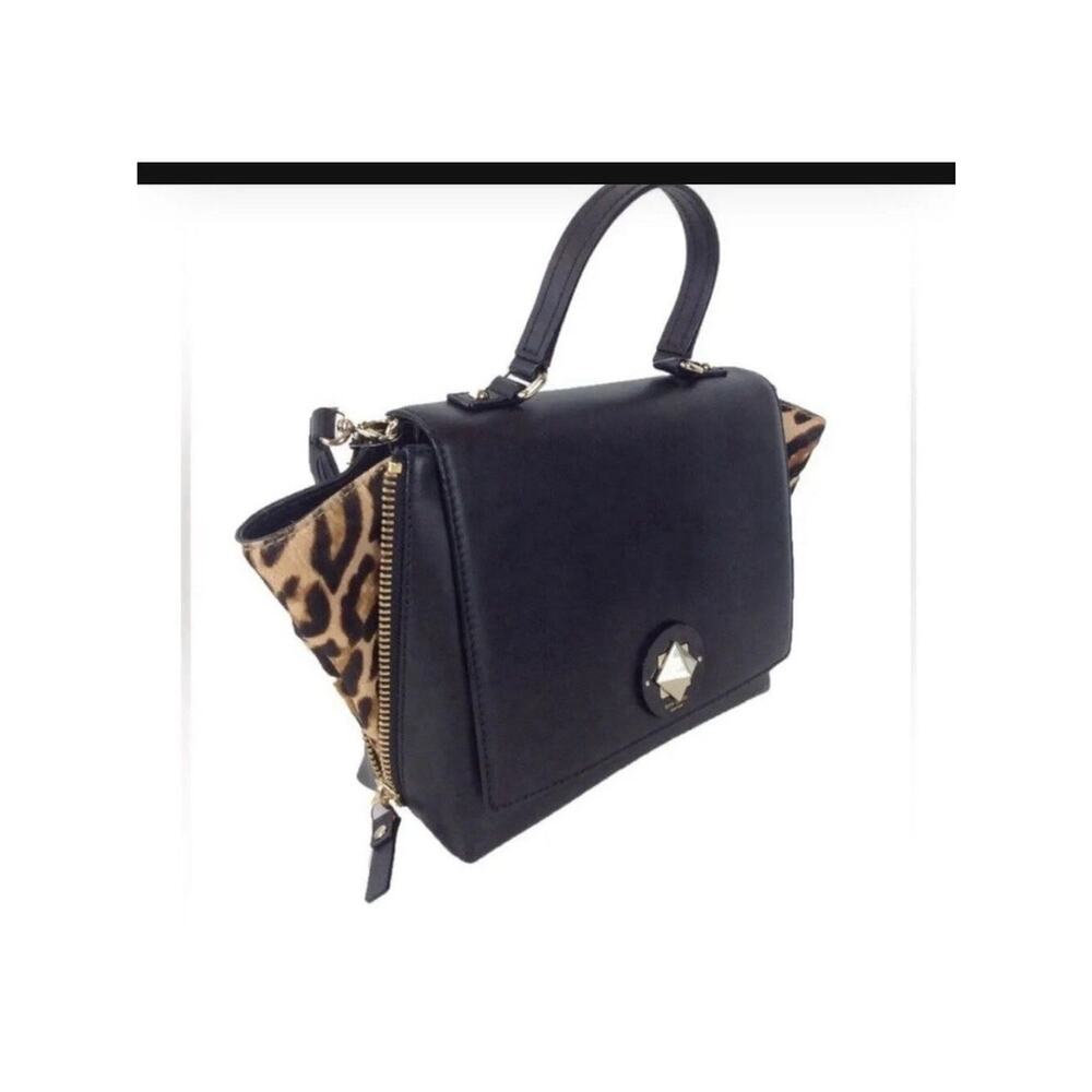Kate Spade New York Varick Street Abbie Satchel Crossbody Leather Leopard Print - Picture 2 of 16